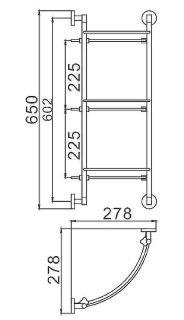 Стеклянная полка Frap F1707-3 хром